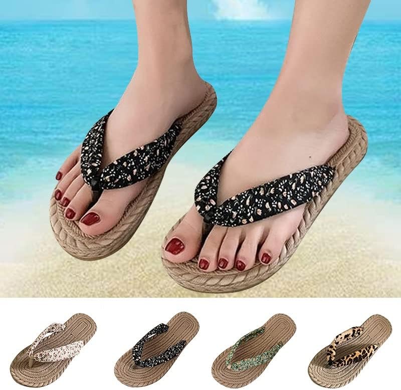 Fayee 1 Double Women Summer Flat Sandals, Anti-Skid Outdoor Light Slide Sandals, for Ladies Beach Shoes (Color : 1 Double/C, Size : EU:36/US:6.5)