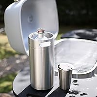Vista 3 de TMCRAFT 128OZ Stainless Steel Mini Keg, Portable beer growler with Exhaust Valve Designed Cap to Keep Beverage Fresh