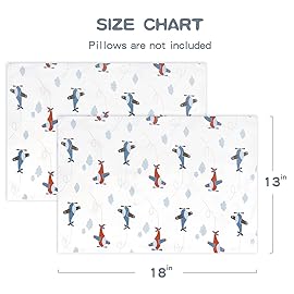 Zenssia Organic Cotton Toddler Pillowcases Pack of 2, 13x18 Inches Travel Pillowcase with Envelope Closure, Soft & Breathable Baby Pillow Case Cover, Airplane