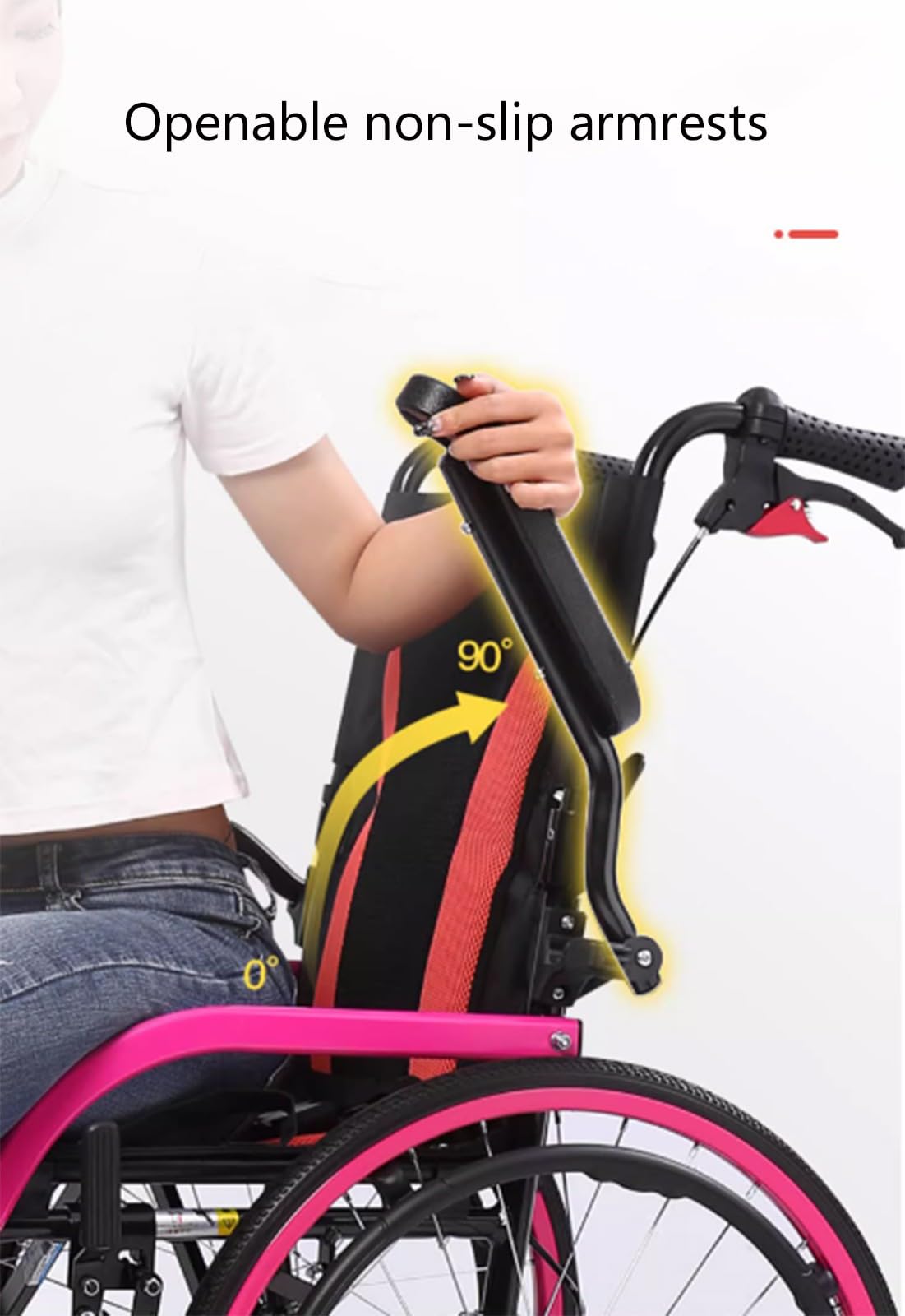 Silla de Ruedas de Viaje Ultraligera, Silla de Ruedas Activa Plegable y Ligera de Aluminio, sillas de Ruedas autopropulsadas para el hogar y los Viajes B