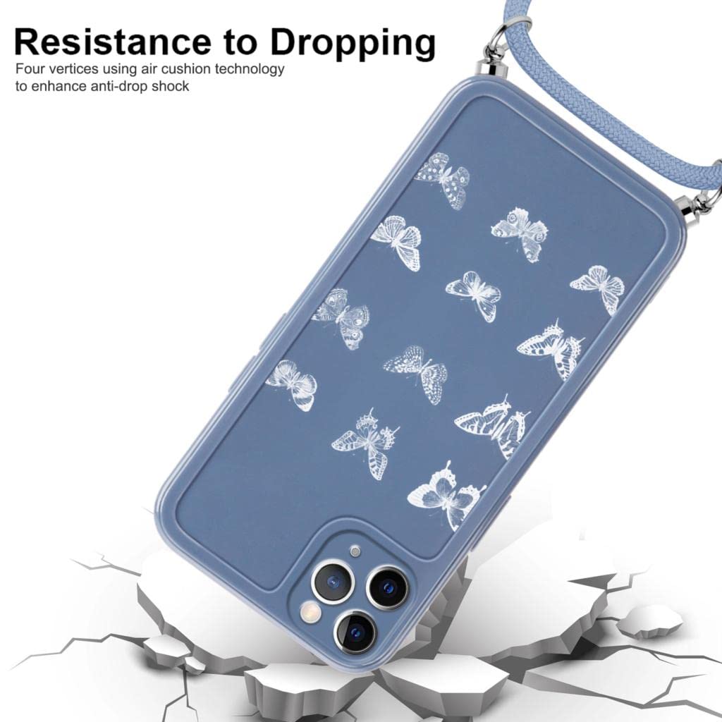 Funda De Silicona Mate Con Cordón Para IPhone 11 Pro Max - Antigolpes, Antiarañazos, Correa Ajustable Para El Cuello