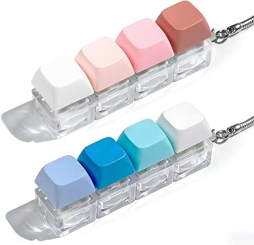 Keyboard Fidget Toy, 2Pcs Keyboard Fidget Keychain Cound Fidget Toys Clicker Fidget Toy Stress Relief Keyboard Fidget Clicker