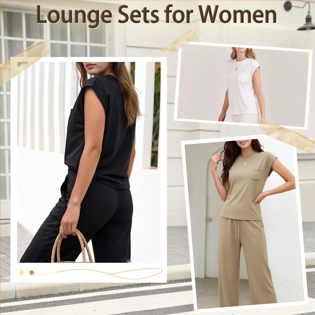 GRAN ORIENTE 2 Piece Lounge Sets For Women,Summer Spring Travel Vacation Airport Matching Casual Outfits