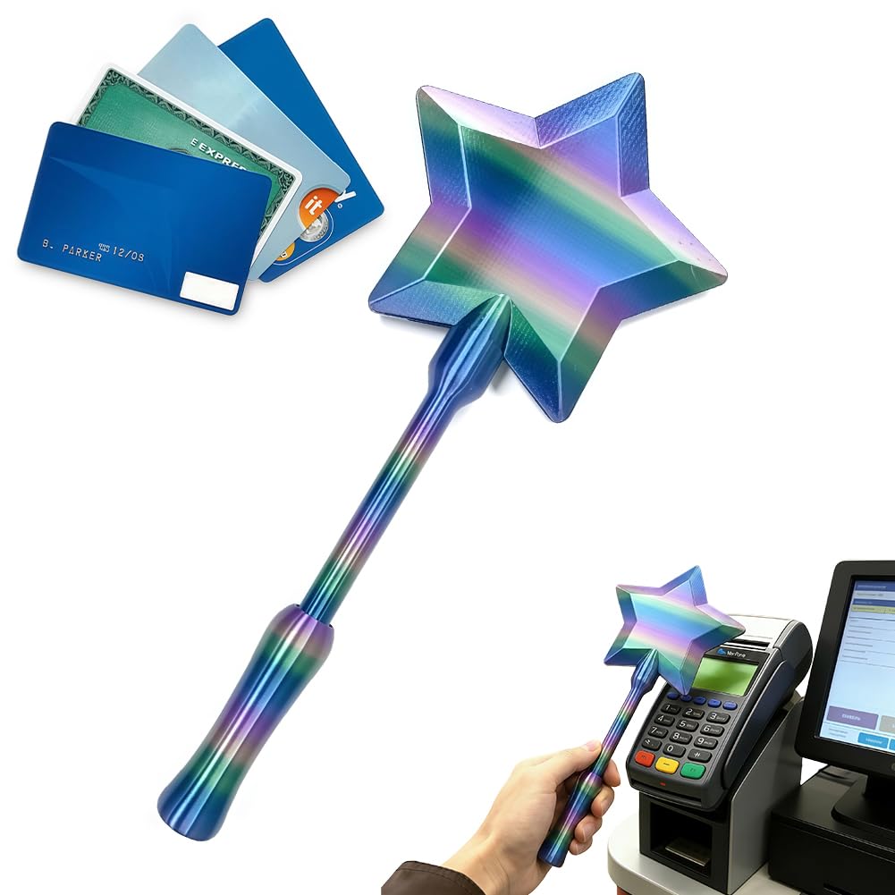 3D Printed Wand, Credits Card Holder Wands, Fun Star Stick, Contactless Payment Card Holder, Star Wand for Kids Teens Tech Lovers Cosplay Fans Magicians Performers Parties Travel Anime - Purple