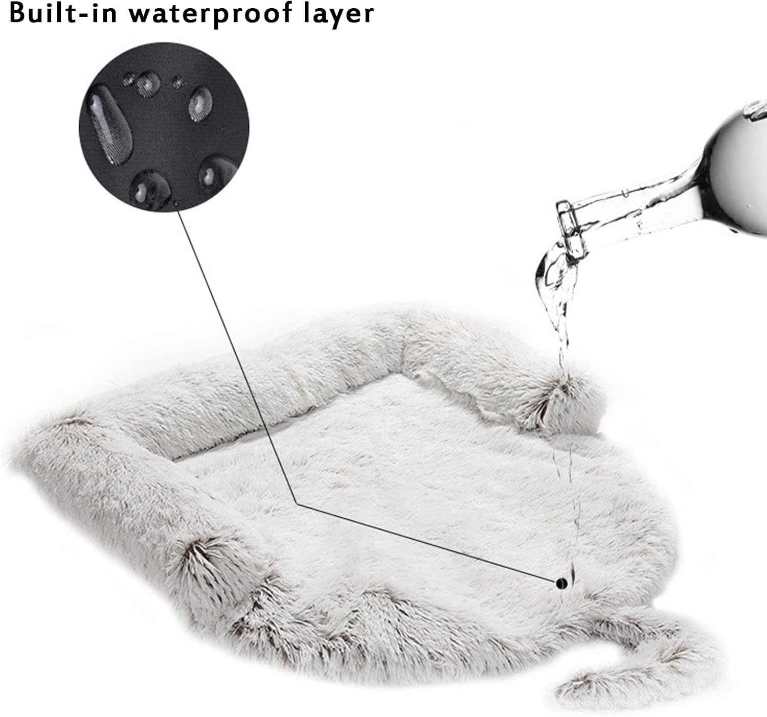 Soft Plush Dog Mat Sofa Fur Pet Beds,Couch Cover for Dogs, Calming Dog Bed Ultra Soft Fur Pet Beds Pet Kennel,Washable Dog Bed Thick Blanket Cushion with Removable Cover