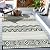 Uphome Outdoor Rug 5x8 Waterproof, Reversible Foldable Boho Plastic Straw Rug for Patios, Lightweight Indoor/Outdoor Area Rug, Tribal Geometric RV Camping Rug for Balcony Deck Picnic, Gray/Black