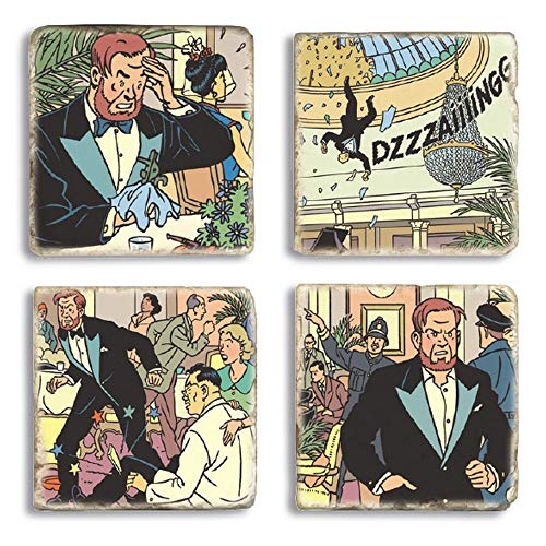 Plaques de marbre Akimoff Blake et Mortimer : le cadeau idéal pour passionné de BD