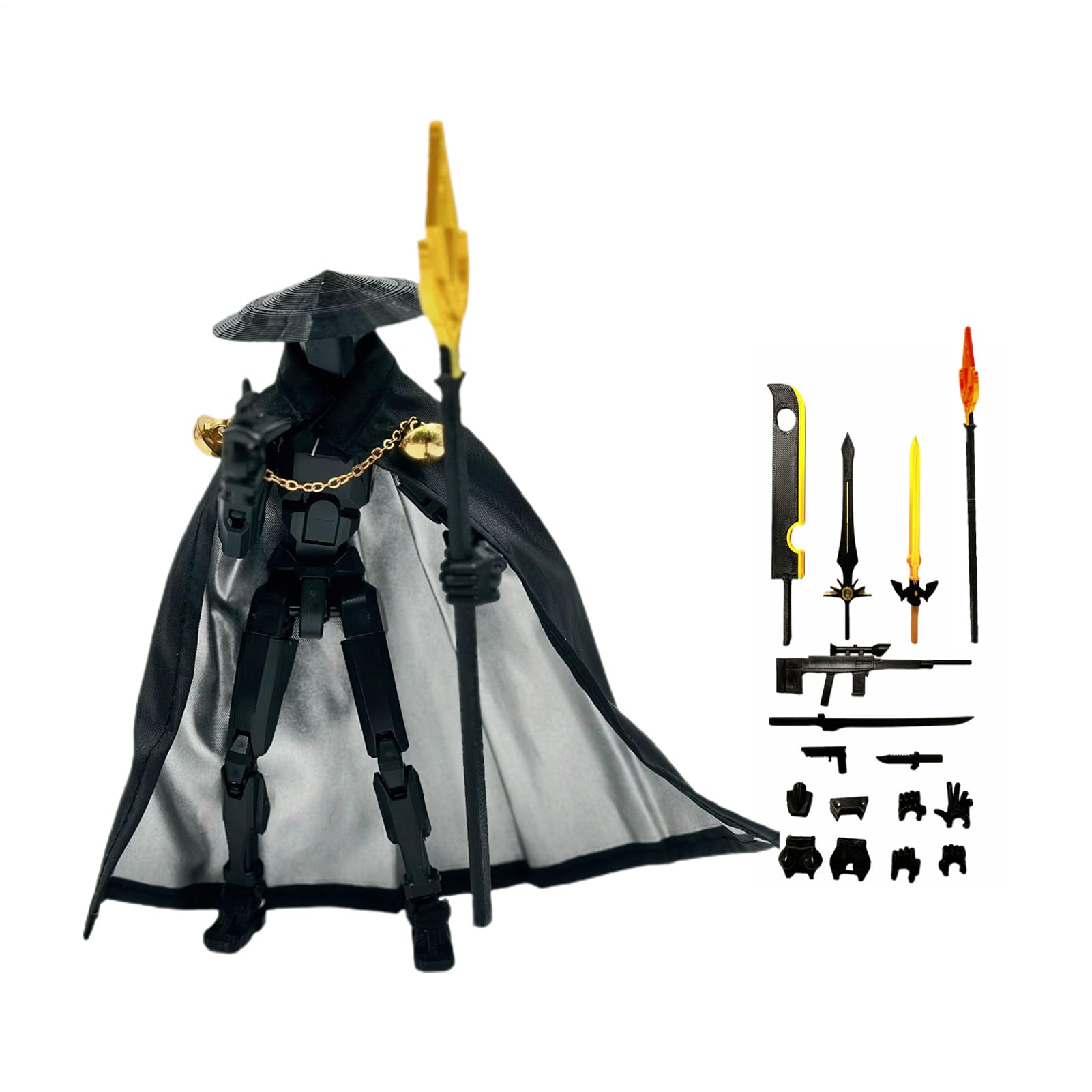 Générique T13 Titan-Stick, 13 Action-Figur – Flexibles Anti-Stress-Spielzeug-Set | Multi-Gelenk-Mobile | Schwertkämpfer mit Umhang und – für Animation in St