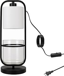 Hydroponic Planter Lamp with Grow Light, Modern Glass Table Light for In...