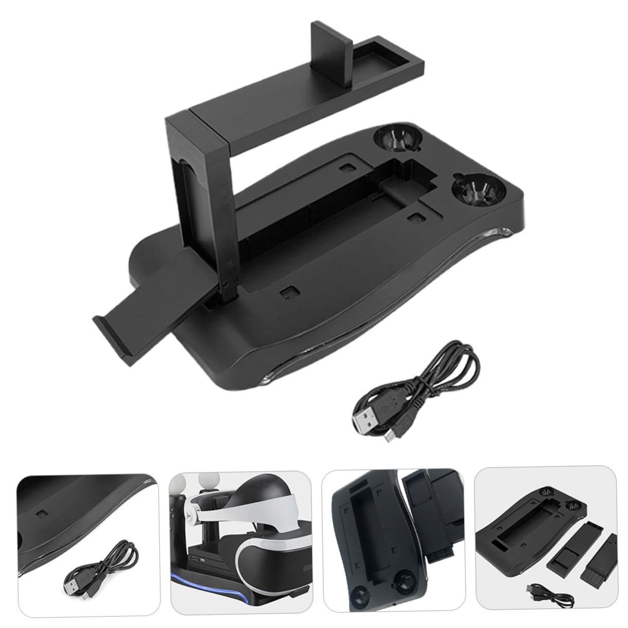 Stazione Di Ricarica Per Controller Vr Supporto Verticale Per Console Di Gioco e Occhiali Vr Design Compatto e Salvaspazio Organizer Pratico e Sicuro Per Controller