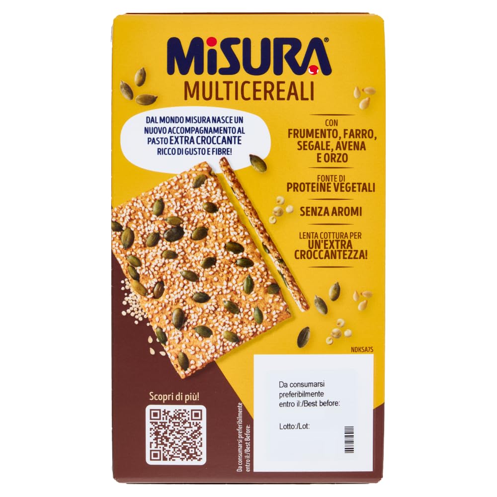 Italian Gourmet Multicereali Croccanti Knusperbrot Samen Quinoa 10 x 200g | Sfoglie leggere ai semi di zucca e sesamo; ballaststoffreich, knusprig, Gesamtnettogewicht 2 kg + Kostenlos Polpa 400g
