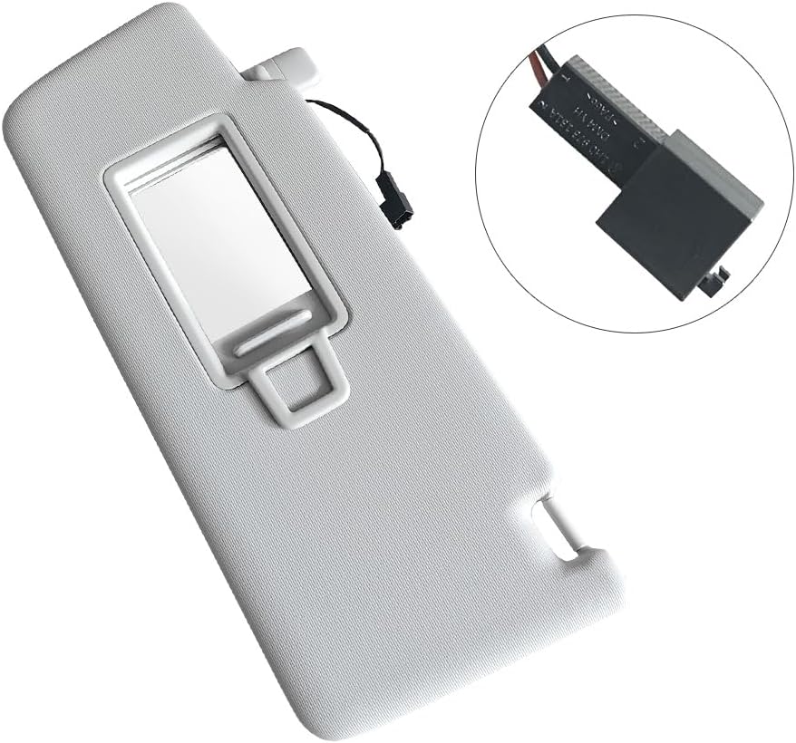 Left Driver Side Sun Visor Compatible with Volkswagen Tiguan 2018-2022 Sun Protection Shade Makeup Mirror Gray Replaces 5NN-857-551-L-3H8 5NN857551L3H8