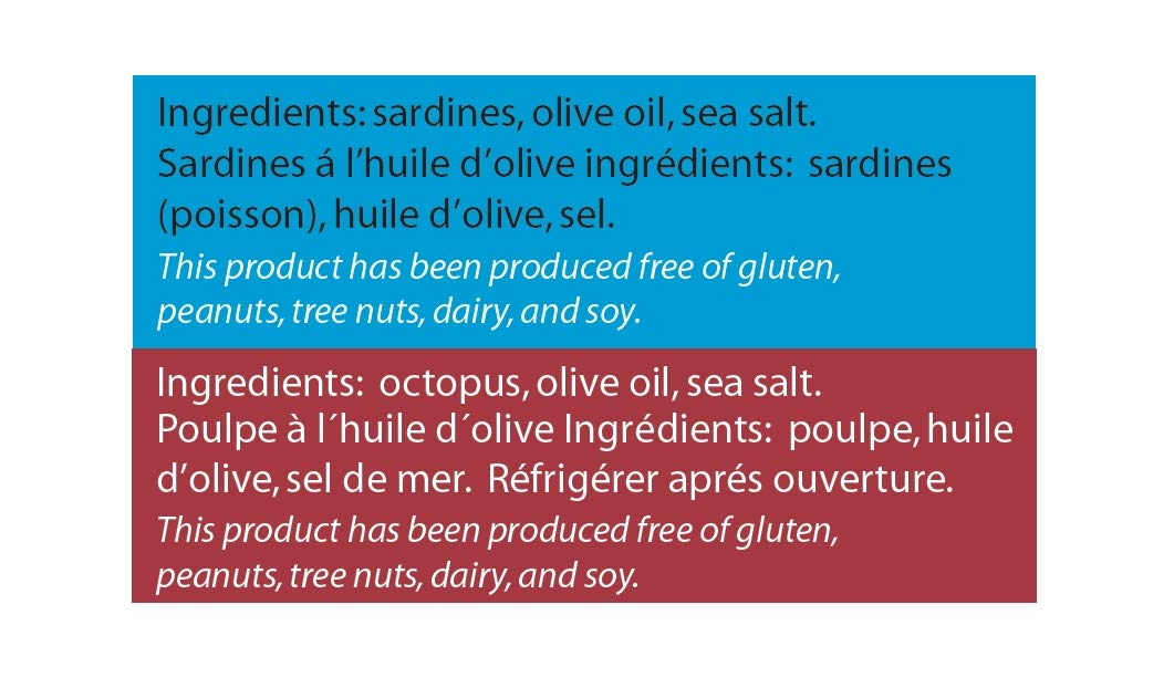 Matiz Sardines and Octopus Pulpo in Olive oil (Variety Pack of 5)
