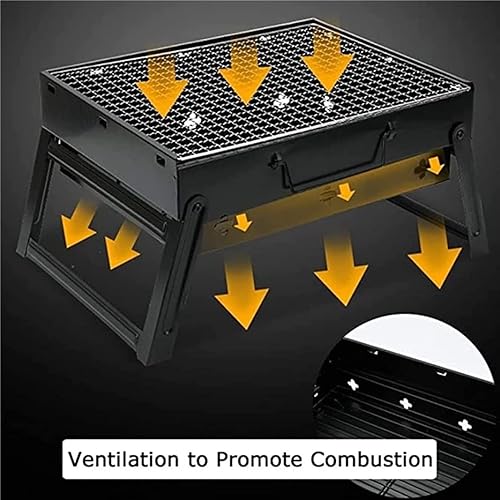Miniatura 6 de Parrilla de carbón para barbacoa, fácil de instalar, parrilla portátil para barbacoa al aire libre, picnic, patio, parrilla de carbón portátil (13.8