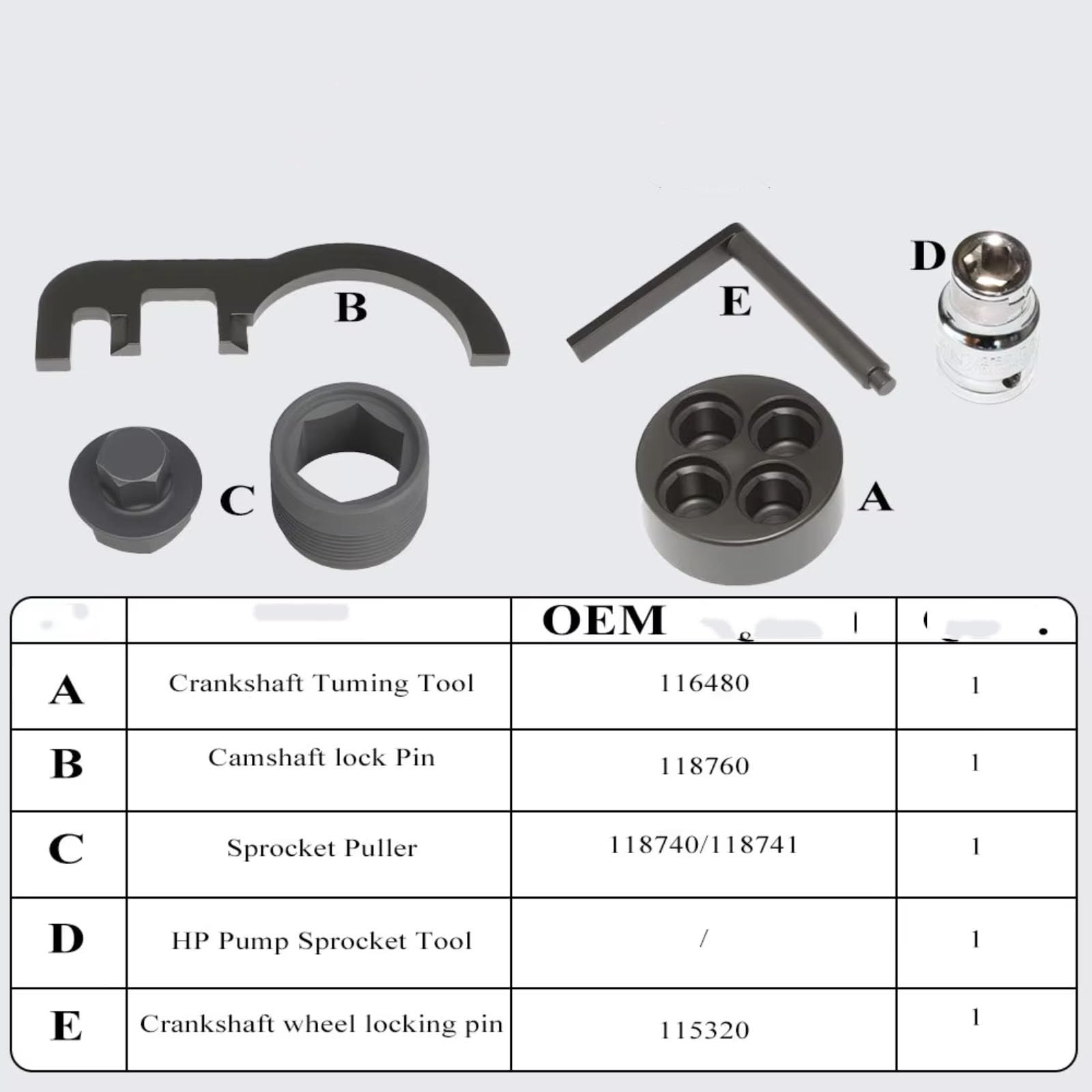 Compatible con para 530d GT F07 2009-2012 Herramientas De Alineación del Eje Equilibrio Árbol Levas Motor Coche Kit Sincronización Herramienta Calado Motor