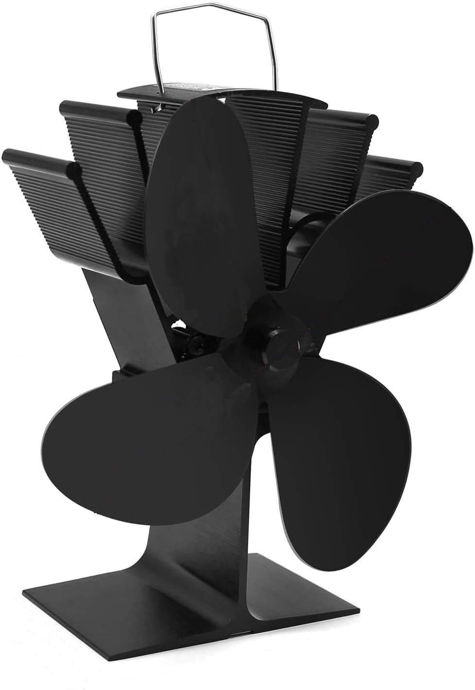 Fireplace Fan Heat Powered Stove Fan 4 Blade Wood Stove Fans Aluminium Silent Eco-friendly for Wood Log Burner Fireplace