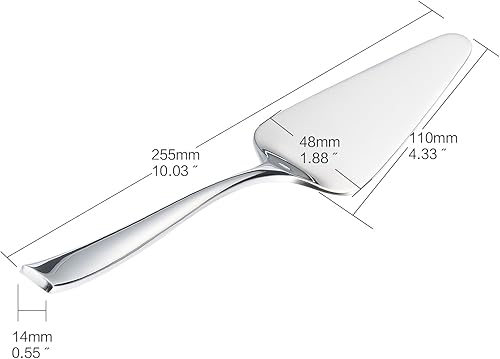 Miniatura 2 de KSENDALO Espátula de acero inoxidable SUS304 (1810), elevador de pasteles, servidor de postres, espátula profesional con acabado de espejo,