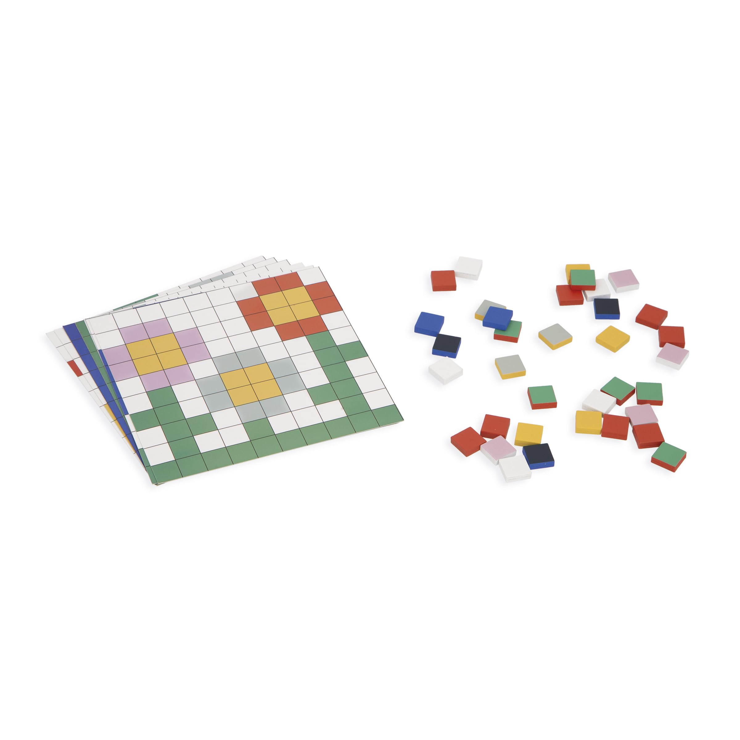 Janod Symétrie & Codage-4 Modes de Jeu-12 Modes à Reproduceire-Idéal Préparation Maternelle et Petite Section Zabawka edukacyjna dla dzieci - wyprodukowana z drewna FSCTM - od 5 lat - J05093, J05093