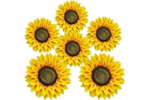 3D Sunflower Nursery Decor for Baby Girl - Premium 6pcs Wall Decals