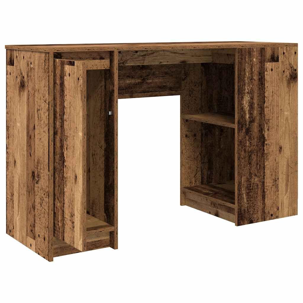 Scrivania effetto legno anticato, 120 x 42 x 76 cm, scrivania per computer in legno con molto spazio, stabile tavolo da ufficio per casa, studio e soggiorno, segretario