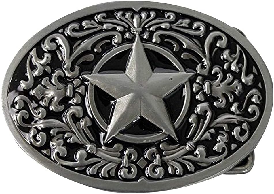 Western Lone Star Belt Buckle Black