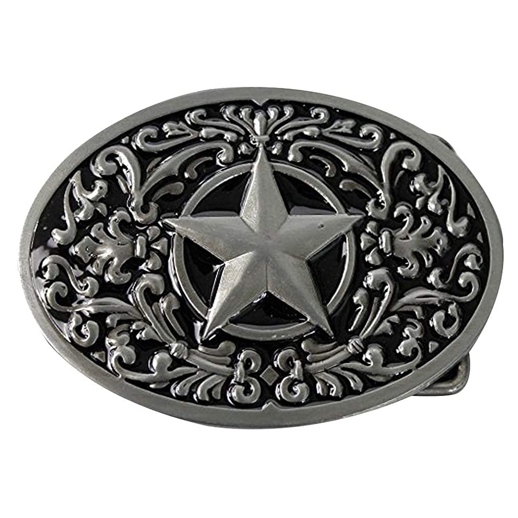 Western Lone Star Belt Buckle Black