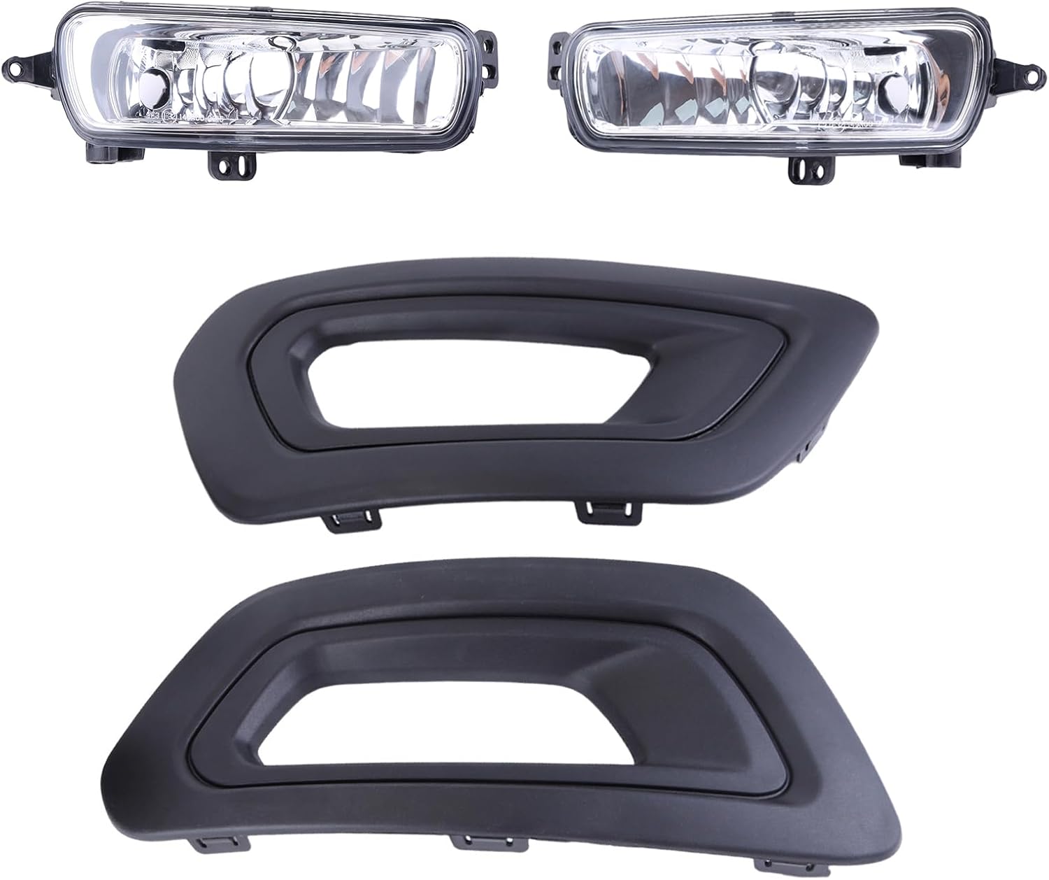 2 PCS Left&Right Fog Light with Bezels Cover for 2020 2021 2022 2023 Ford Transit Fog Light Lamp Bumper Driving Fog Lamps W/Bulb Clear Lens Driver &Passenger Side KK3Z17B814BD KK3Z17B814BC
