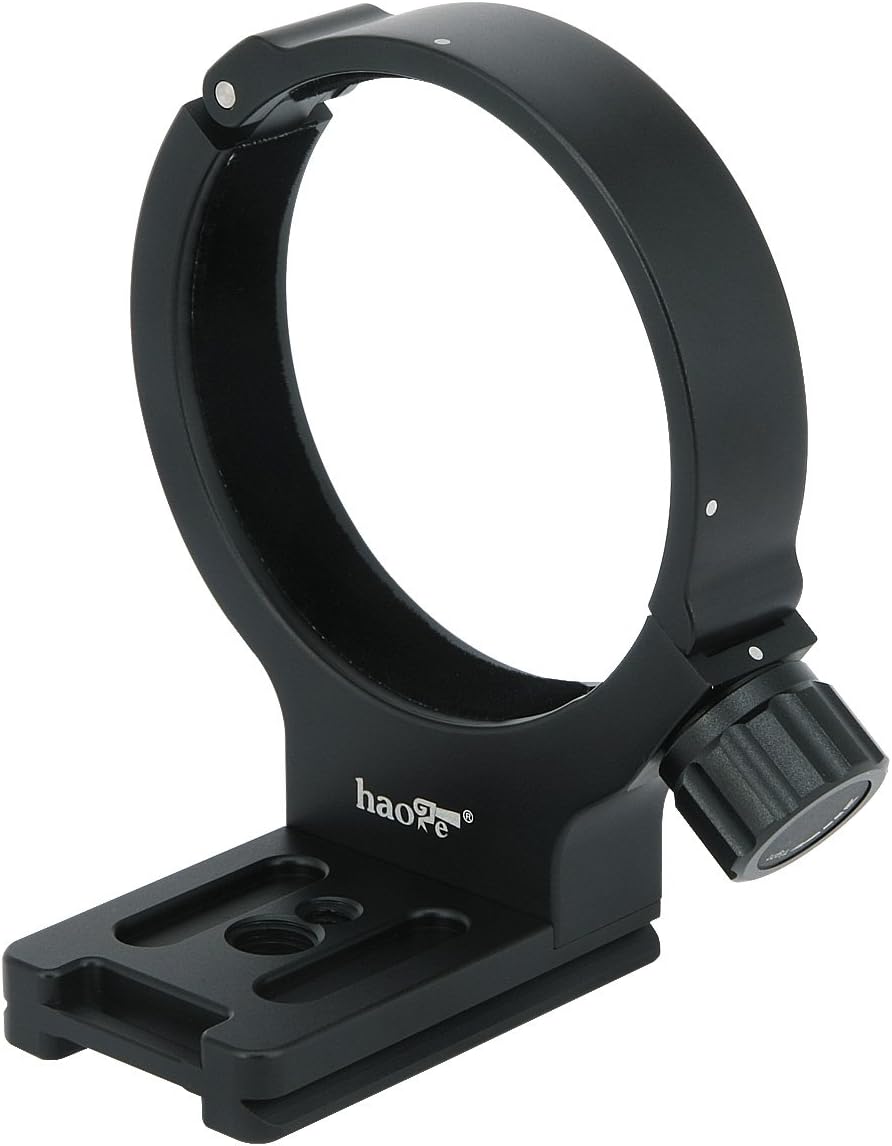Haoge LMR-N372 Lens Collar Replacement Foot Tripod Mount Ring for Nikon AF-S NIKKOR 70-200mm f/4G ED VR and AF-S 300mm F/4E PF ED VR Lens Built-in Arca Type Quick Release Plate Replace Nikon RT-1