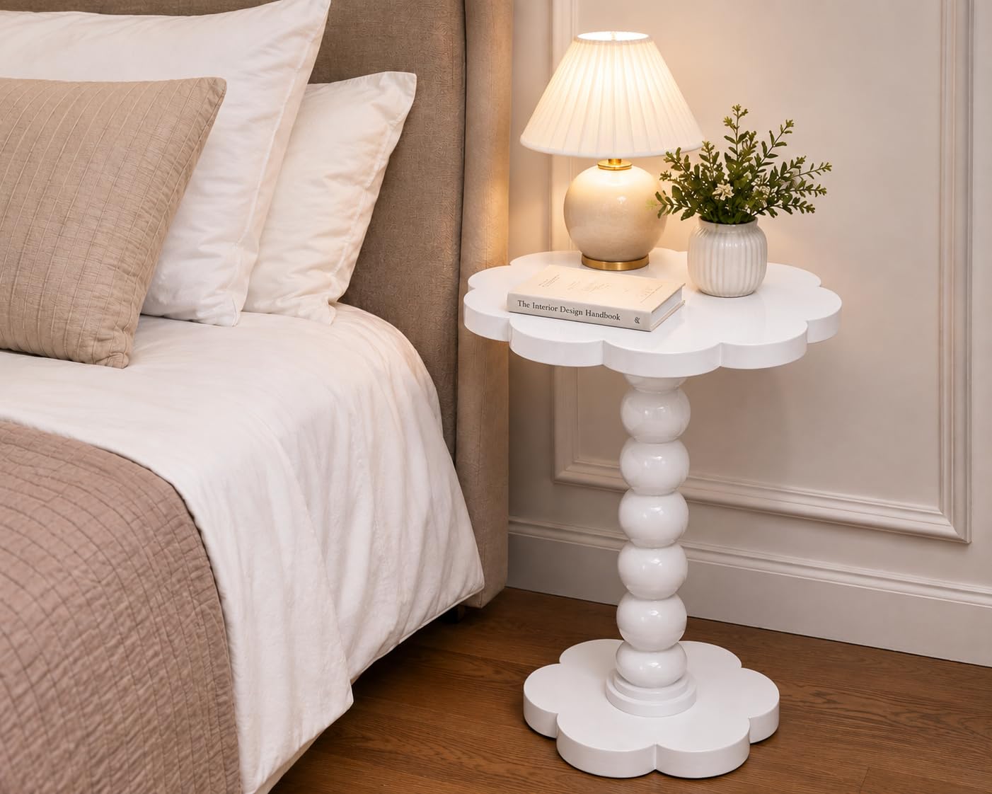 Use This Multipurpose Wooden Side Table and Planter Stand in Your Living Room, Kitchen, or Balcony. It May Hold Plants, Masala Jars, and More. (White)-image-41