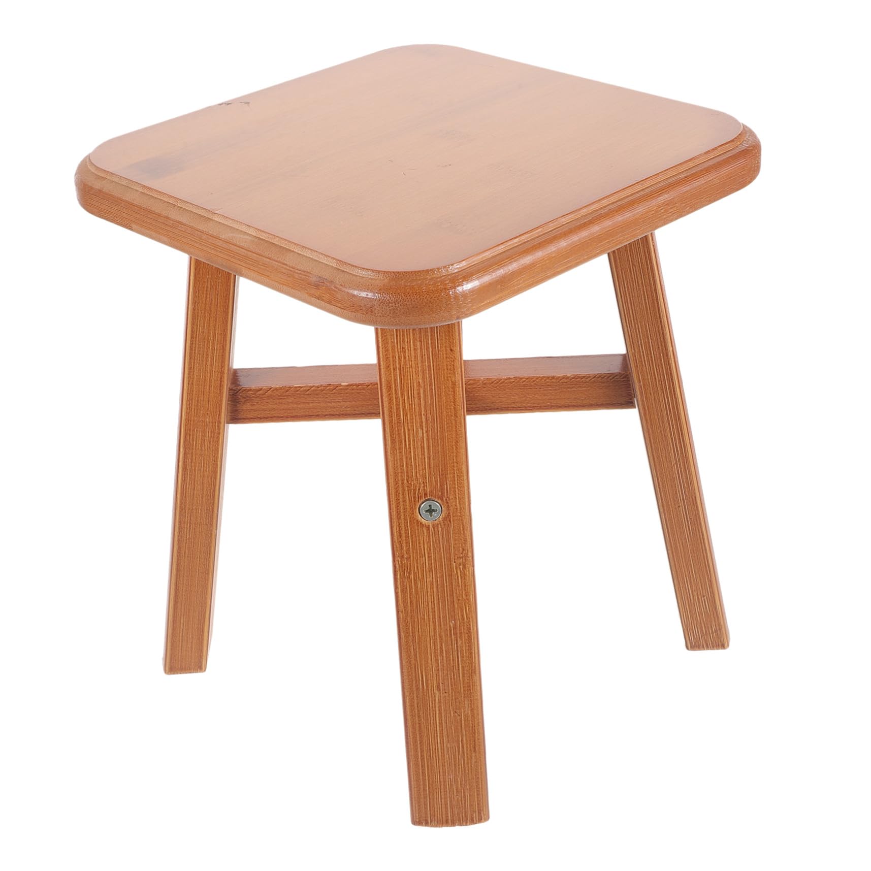Tabouret facile à nettoyer en bois massif meuble bas marron 24cm