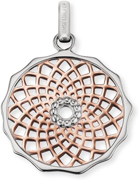 Engelsrufer Dreamcatcher Pendant for Women 925 Sterling Silver with Rose Gold Plated Center