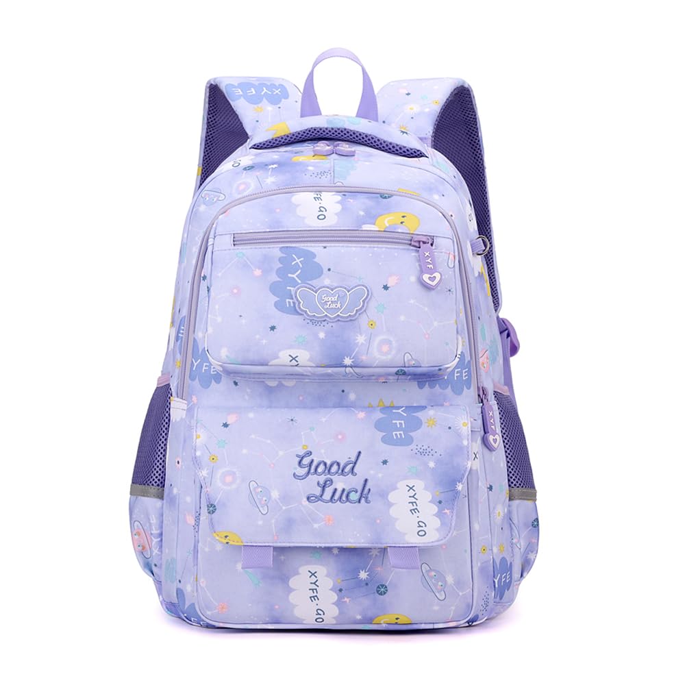 7Trees Backpack for School Girls Backpacks for Kids Bookbag for Middle School Bags Water-resistant Travel Back Pack (Purple)
