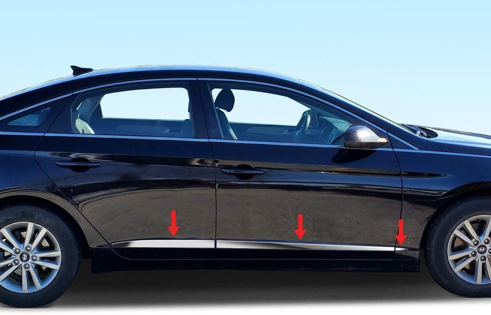 Tyger Auto Made in USA! Compatible with 2015-2019 Hyundai Sonata Chrome Stainless Steel Accent Trim Above Body Line 1.38" Wide 6PCS