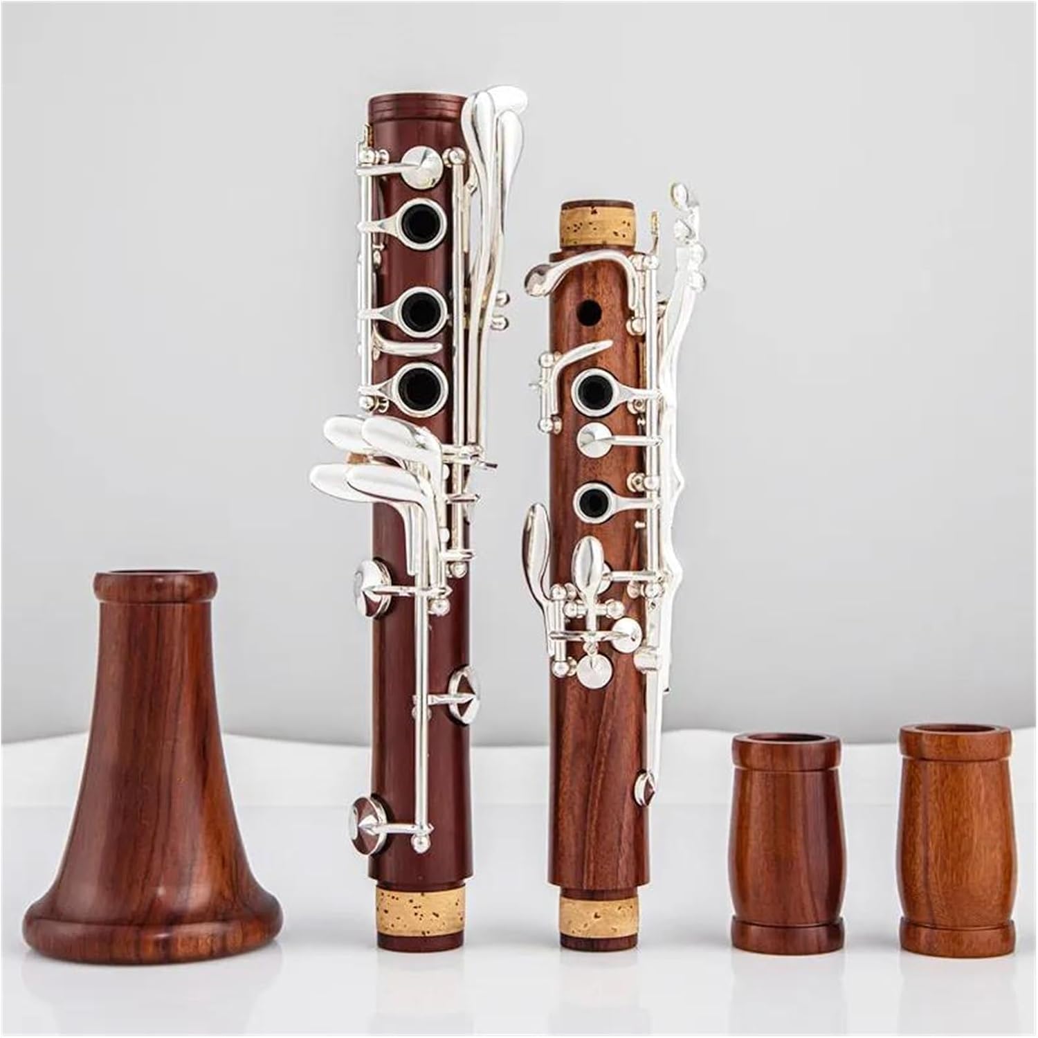 Clarinet Selected Rosewood Body Clarinet Bb Key 17 Keys Silver Plated Solid Wood Instrument