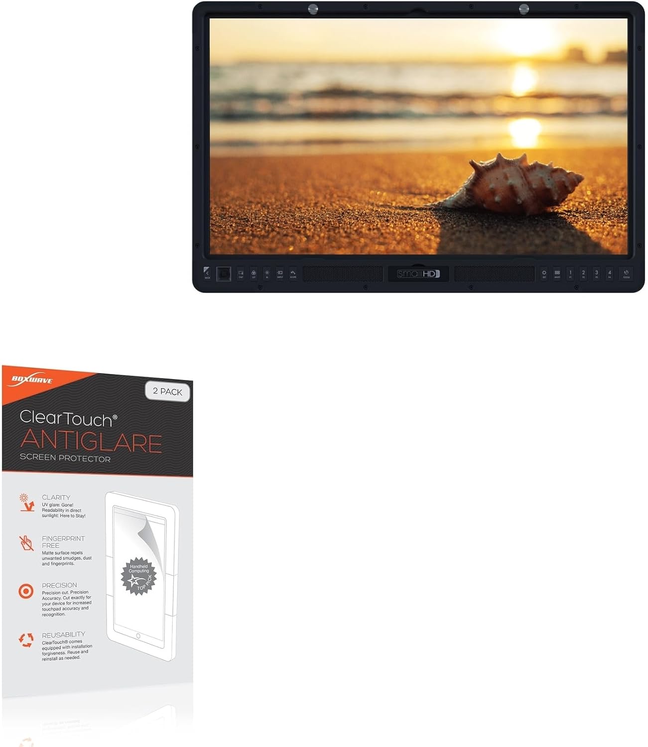 BoxWave Screen Protector Compatible with SmallHD Cine 24 - ClearTouch Anti-Glare (2-Pack), Anti-Fingerprint Matte Film Skin
