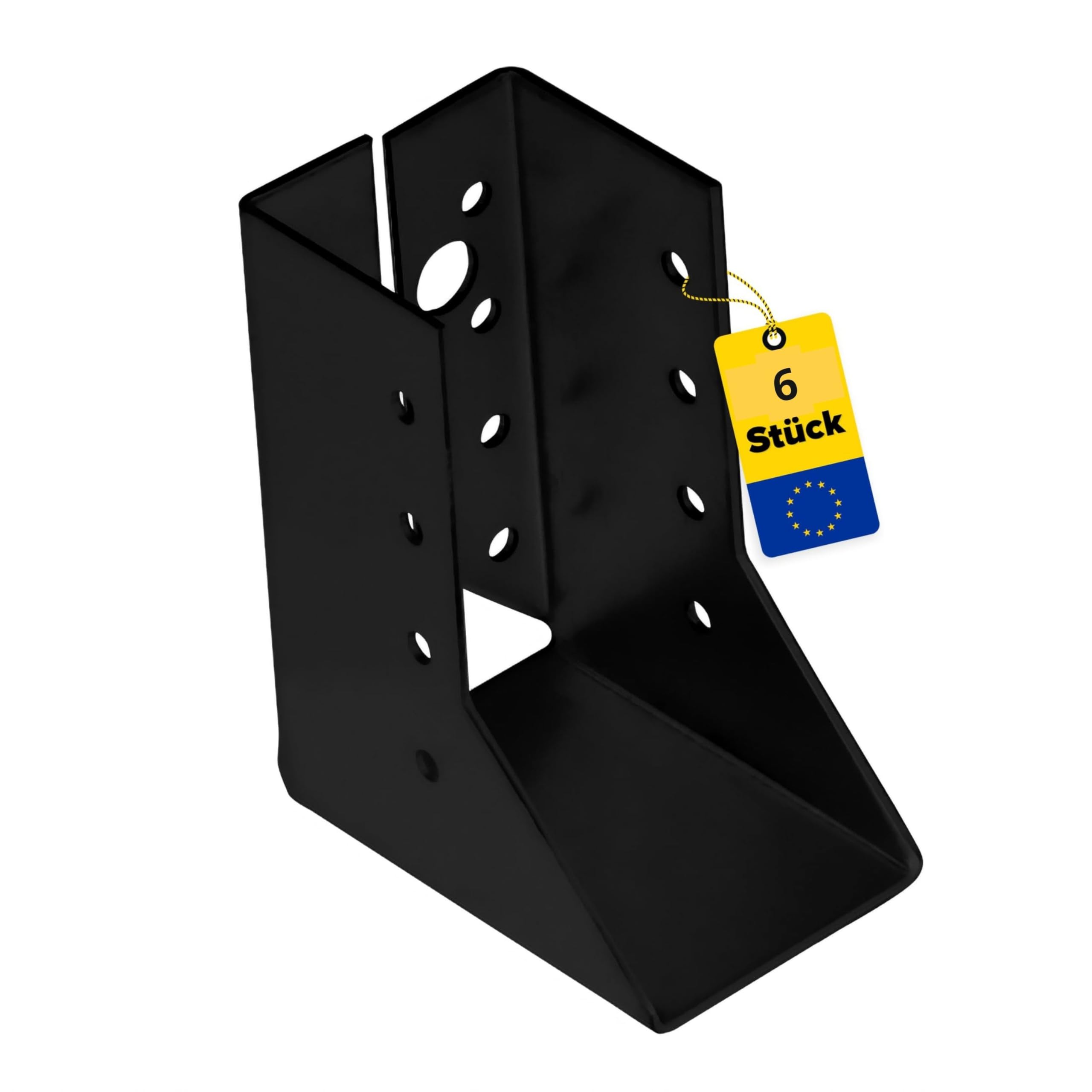 Heavy Duty Black Decorative Face Fix Folded Concealed Flange Joist Hanger (45 x 97 x 75 x 2mm)