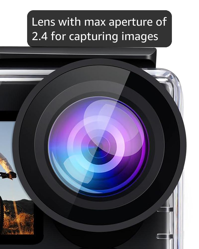 icefox i8 20MP 5X Zoom Action Camera with EIS, WiFi Remote Control, Waterproof Underwater Camera for Snorkeling Cycling Vlogging