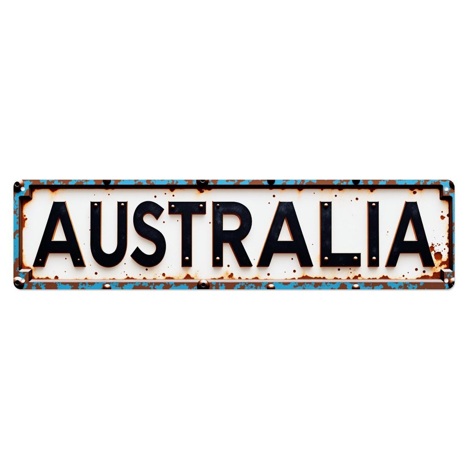 Australia Sign Rusty Metal Vintage Metal Tin Sign Retro Wall Decor for Home Bar Garage Cafe, Indoor & Outdoor Decorative，Metal Poster, 4x16 Inch