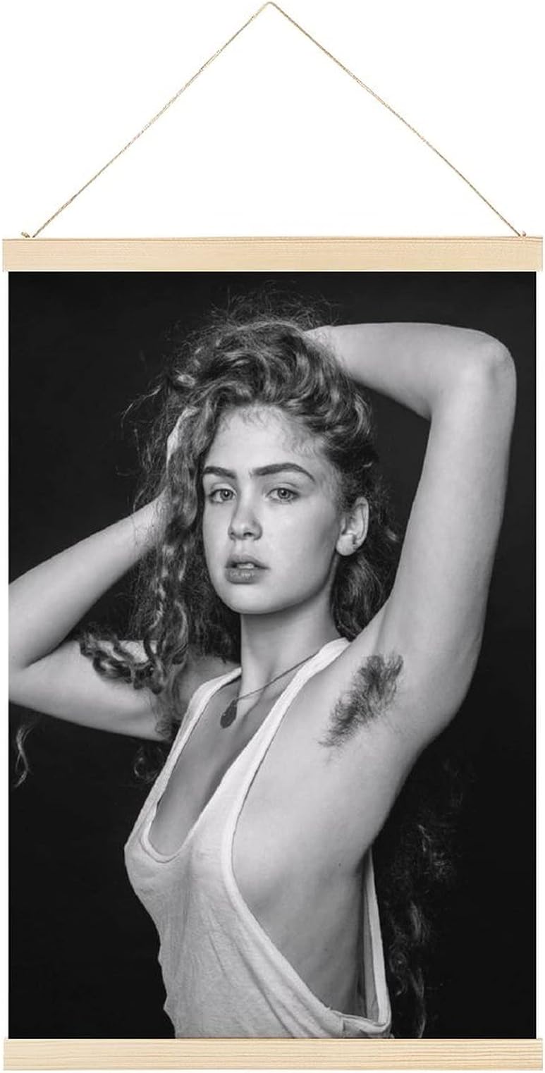 JKLM Retro Women Art Poster Hanger Frame Decorative Painting Canvas Wall Art Living Room Posters Bedroom Painting 12x18inch