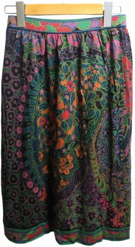 レオナール　膝丈スカート　ウール　シルクウール レオナール LEONARD スカート シルク ウール混 花柄 ひざ丈 マルチ