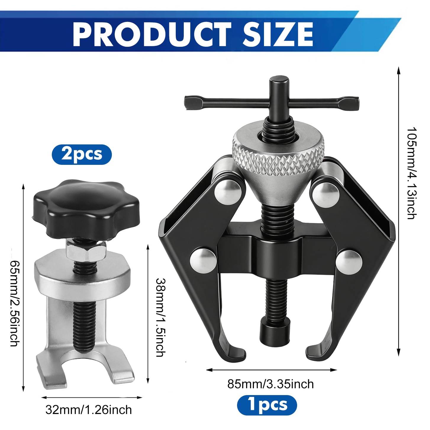 YiliYa 3 Piezas Extractores para Brazo de Limpiaparabrisas,Extractor de Terminales de Batería Extractor de Cojinetes Herramienta de Extracción de Brazo