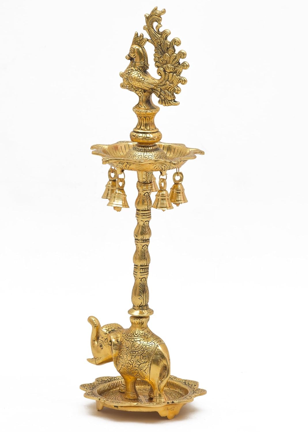 Peacock Samai Diya Set - Elegant Home Decor -4