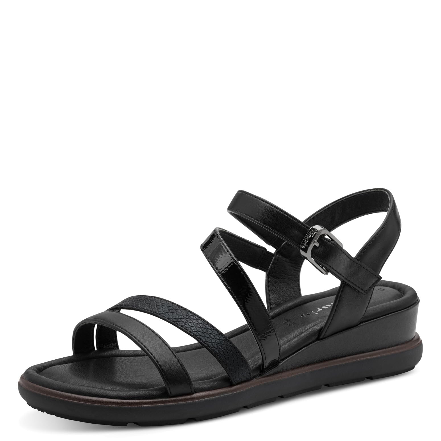 Tamaris Women’s sandal with wedge heel black 5 UK