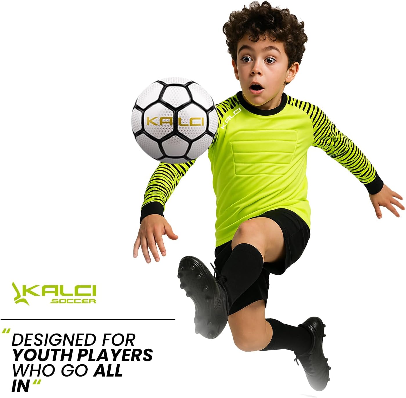 Kalci Soccer Goalie Shirt, Padded Goalkeeper Jersey, Youth/Adult & Kids Sizes, Long Sleeve Football Padded Shirt Mens - Image 3