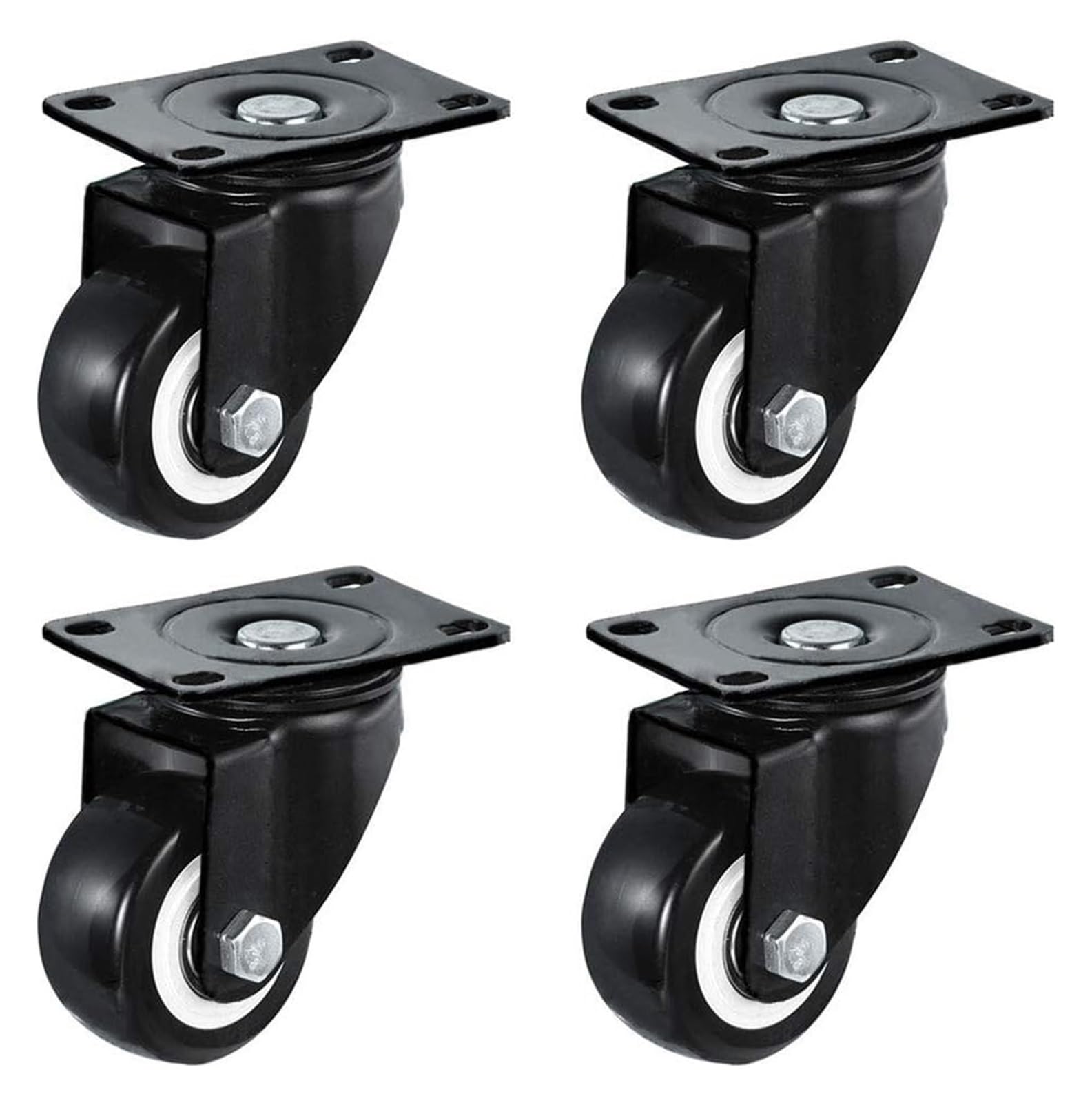 Roulettes pivotantes avec frein pour meuble et établi | Kit de 4 robustes 40mm Charge 218kg