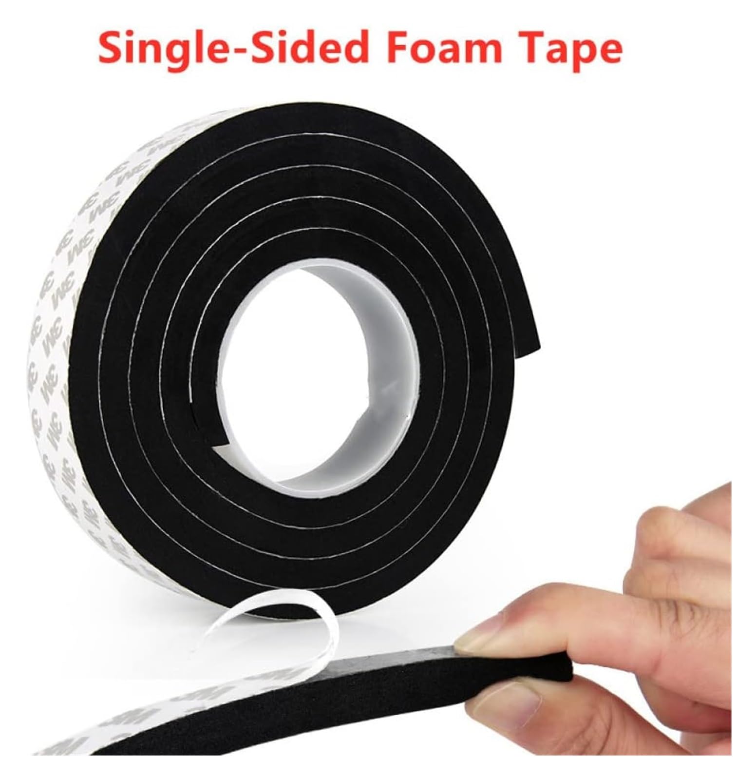 Sello para Puertas Y Ventanas, 2 Rollos de Cinta de Espuma Autoadhesiva de 5 M, Aislante Acústico Y Resistente Al Viento./1Mm*10Mm*5M