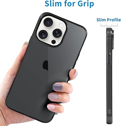 Miniatura 5 de JJGoo Funda transparente compatible con iPhone 13 Pro, transparente, suave, a prueba de golpes, delgada, delgada, antigolpes, color negro