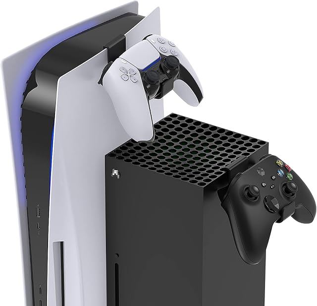 Game Controller Holder Compatible with Playstation 5/Xbox Series X - 2 Pack Universal Controller & Headsets Holder Stand Compatible with PS5/Series X/S/Xbox One/ PS4, Headphone, Gamepad,Stay Organized