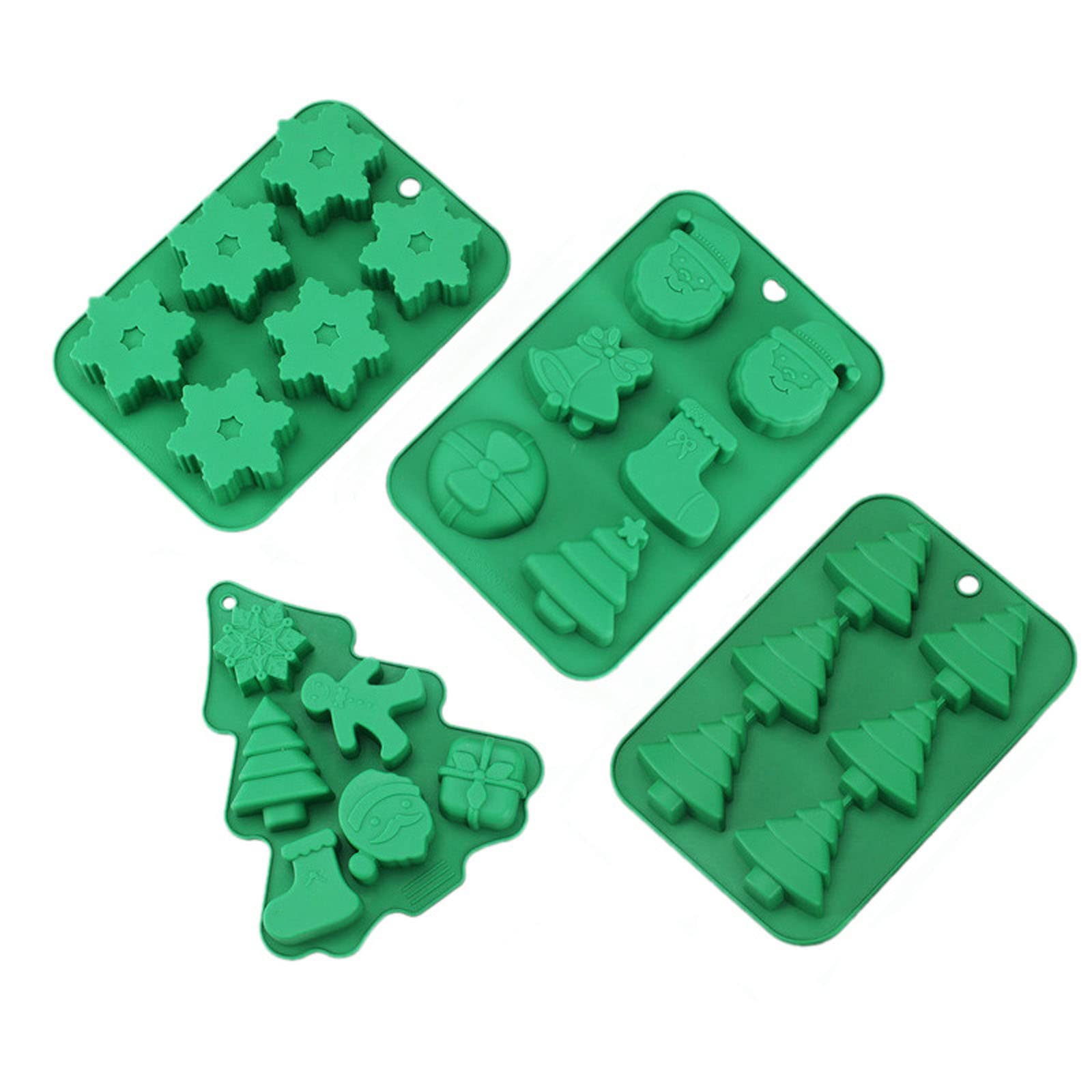 Buxuaaaa Silicone Mousse Christmas Themed Silicone Molds Chocolate Mold Baking Accessories for Baking Cake Chocolate Molds