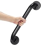 AmazerBath Shower Grab Bars for Seniors Anti Slip, Bath Safety Grab Bar for Needy, Stainless Steel Bathroom Safety Grab Bars, Thickened Bar Bigger Base Holds 500LBS, 16 L x 1.25 D, Black